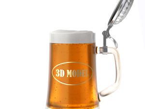 Beer Mug with Metal Cap 3D 모델