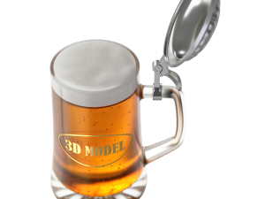 Beer Mug with Metal Cap 3D 모델