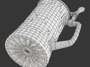 Beer Mug with Metal Cap 3D 모델