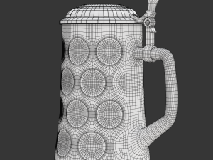 Beer Mug with Metal Cap 3D 모델