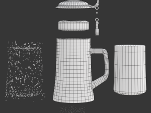 Beer Mug with Metal Cap 3D 모델