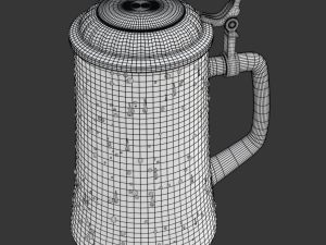Beer Mug with Metal Cap 3D 모델