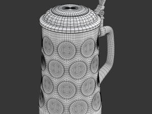 Beer Mug with Metal Cap 3D 모델