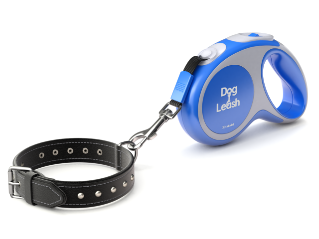 Dog Leash with Dog Collar 3D Model .c4d .max .obj .3ds .fbx .stl .blend 