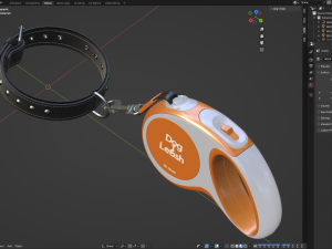 Dog Leash with Dog Collar 3D Model