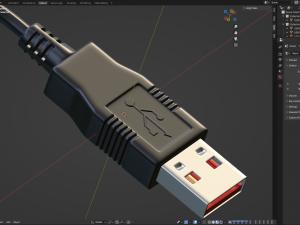 USB plug type A 3D Model