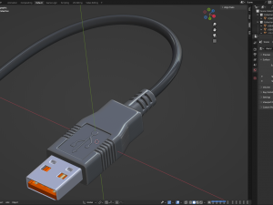 USB plug type A 3D Model