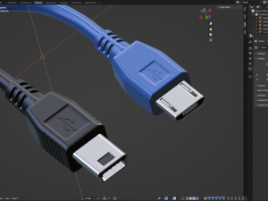 Mini USB type B and micro USB type B 3D Model