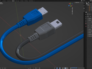 Mini USB type B and micro USB type B 3D Model