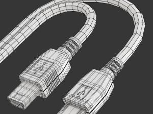 Mini USB type B and micro USB type B 3D Model