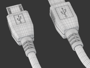 Mini USB type B and micro USB type B 3D Model