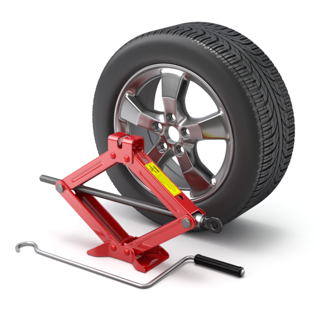 Scissor Jack with Car Wheel Modelo 3D .c4d .max .obj .3ds .fbx .stl .blend 