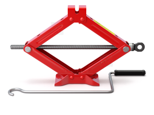 Scissor Jack with Car Wheel Modelo 3D