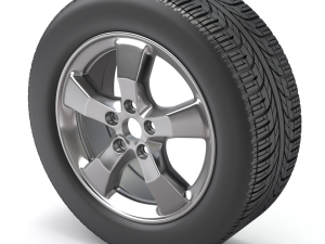 Scissor Jack with Car Wheel Modelo 3D