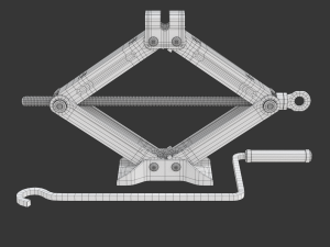 Scissor Jack with Car Wheel Modelo 3D