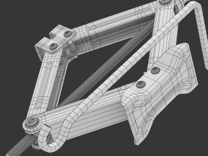 Scissor Jack with Car Wheel Modelo 3D