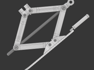Scissor Jack with Car Wheel Modelo 3D