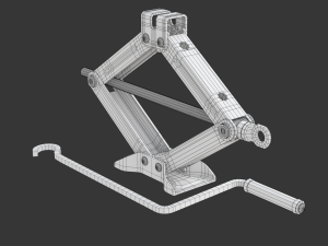 Scissor Jack with Car Wheel Modelo 3D