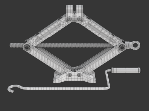 Scissor Jack with Car Wheel Modelo 3D