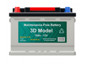 Car Battery Model 3D