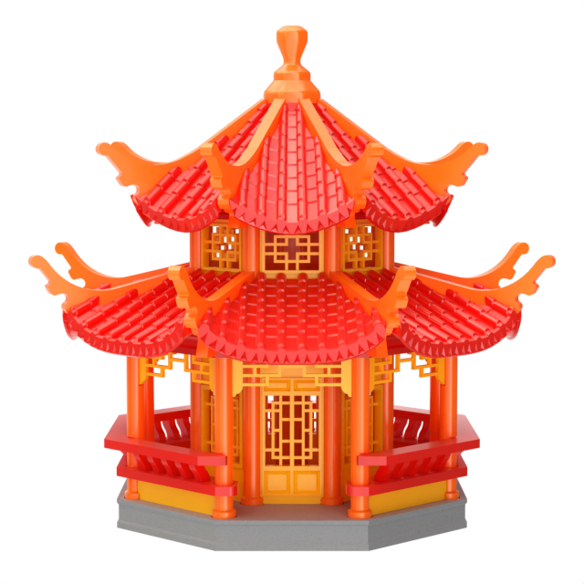 Printable Pagoda Model do druku 3D .c4d .max .obj .3ds .fbx .stl .blend 