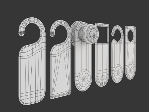 Do Not Disturb Door Hanger with Knob 3Dモデル