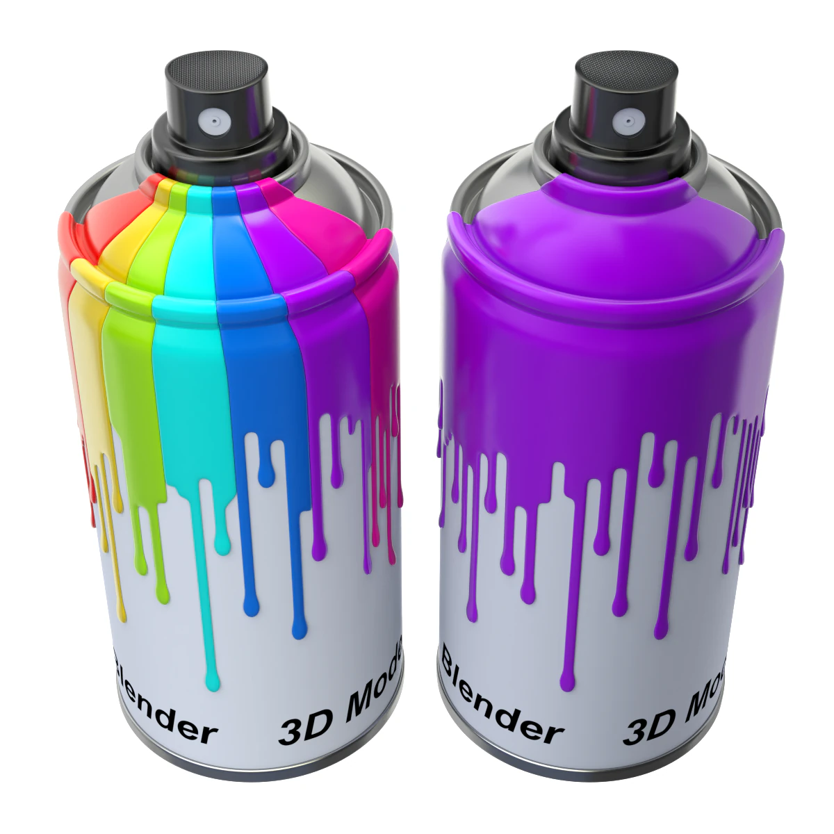 Spray Can with paint 3D Model .c4d .max .obj .3ds .fbx .stl .blend 