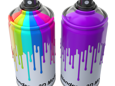 Spray Can with paint Model 3D