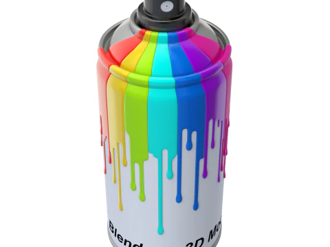 Spray Can with paint 3D Model