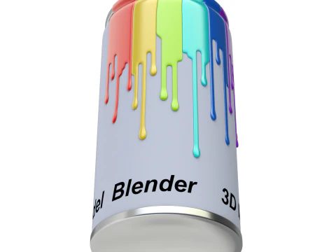 Spray Can with paint 3D Model