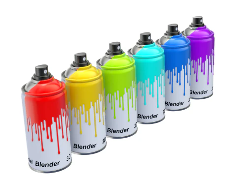 Spray Can with paint 3D Model