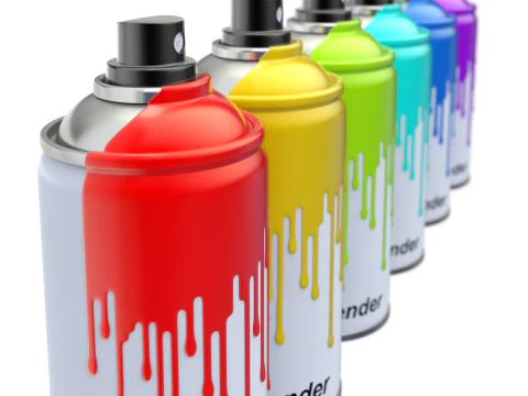 Spray Can with paint 3D Model