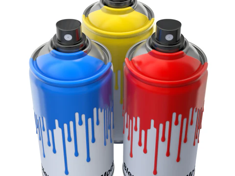 Spray Can with paint 3D Model