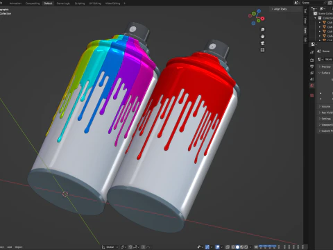Spray Can with paint 3D Model