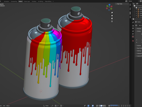 Spray Can with paint 3D मॉडल