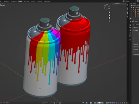 Spray Can with paint 3D Model