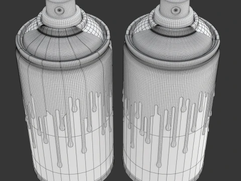 Spray Can with paint 3D Model