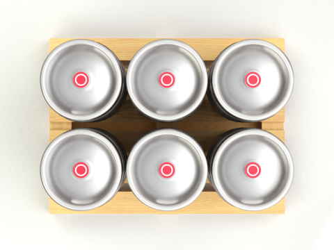 Beer Kegs on the Pallet 3D Model