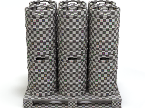 Beer Kegs on the Pallet 3D Model