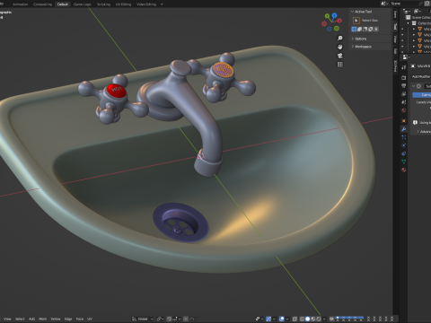 Retro Washing Sink 3Dモデル