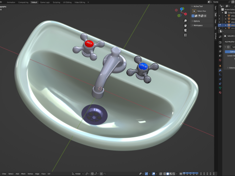Retro Washing Sink 3Dモデル
