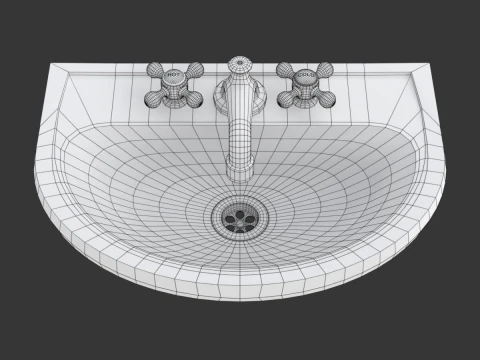 Retro Washing Sink 3D Model