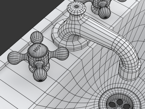 Retro Washing Sink 3Dモデル