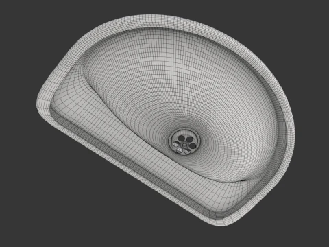 Retro Washing Sink 3D Model