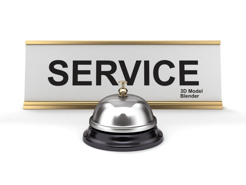 Reception Bell with Sign 3D मॉडल .c4d .max .obj .3ds .fbx .stl .blend 