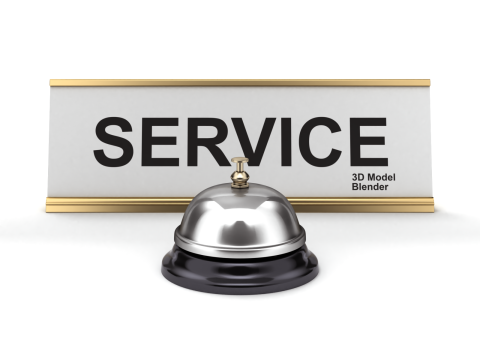 Reception Bell with Sign 3D Модель
