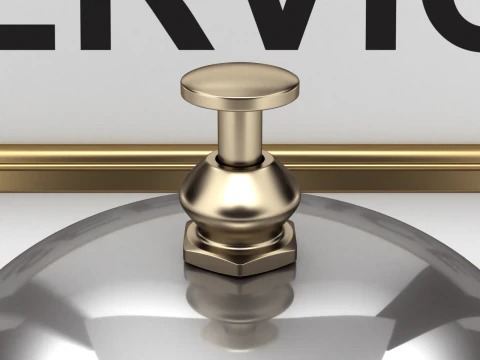 Campainha de recep&ccedil;&atilde;o com placa Modelo 3D