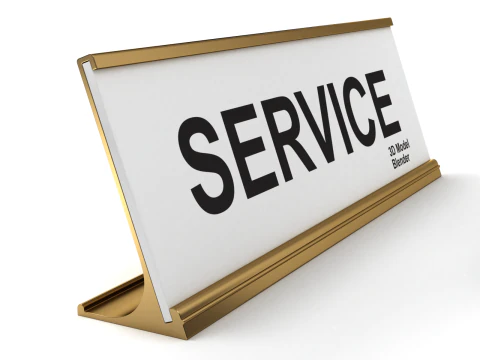 Campainha de recep&ccedil;&atilde;o com placa Modelo 3D