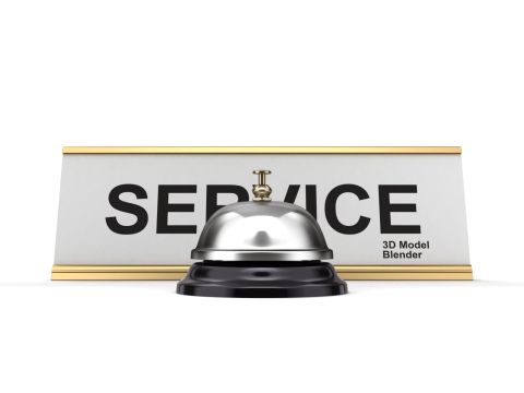 Reception Bell with Sign 3D मॉडल