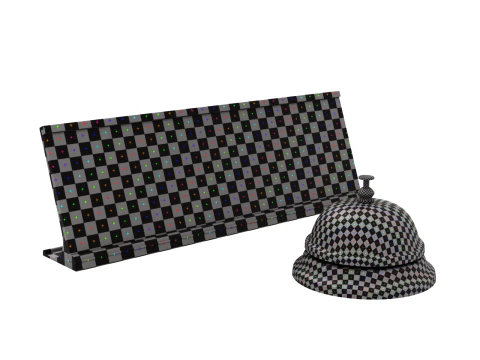 Campainha de recep&ccedil;&atilde;o com placa Modelo 3D